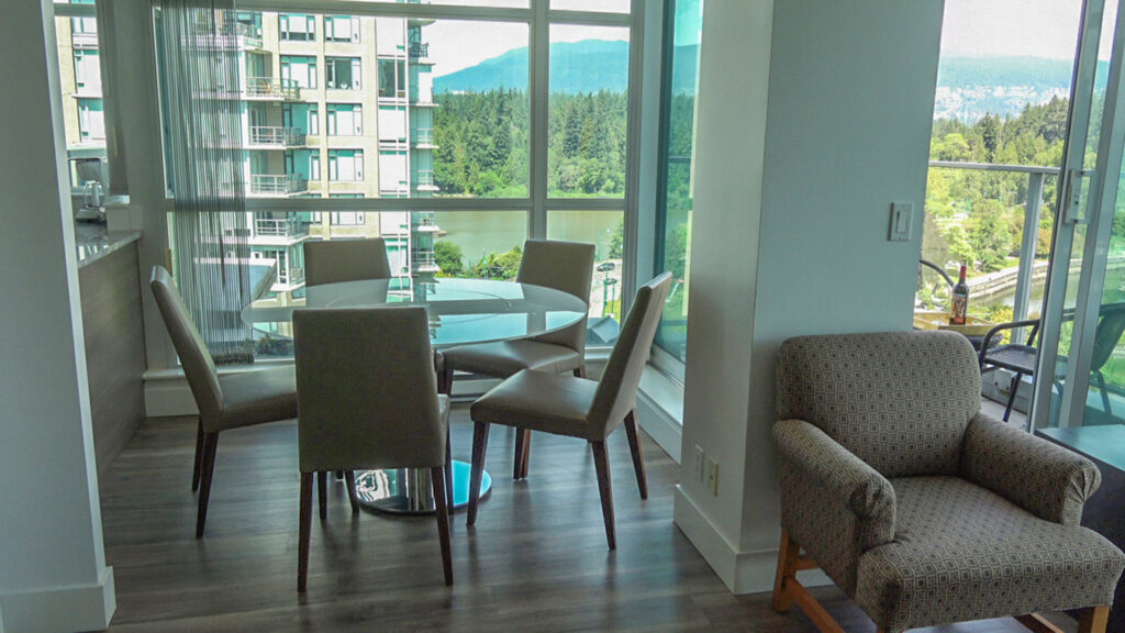 Presidential Suites Living Room And Dining Room With Coal Harbour Views