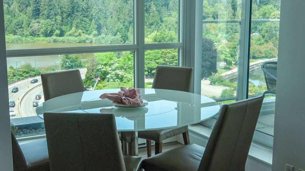 Presidential Suites Dining Area With Coal Harbour Views